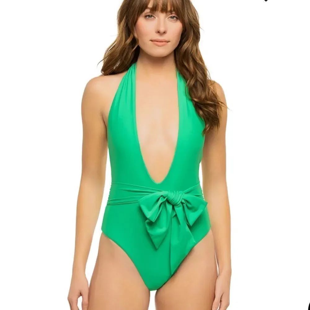 RAMY BROOK
Raquel Halter Plunge One Piece Swimsuit